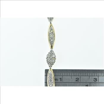 10K 0.94 Ctw Diamond Cluster Vintage Fashion Yellow Gold Bracelet 7.25