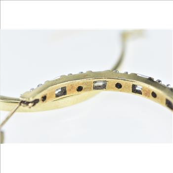 10K 1.00 Ctw Diamond Classic Hoop Vintage Yellow Gold Earrings