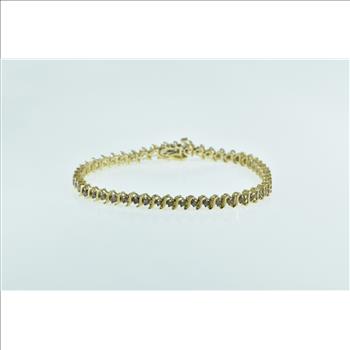 10K 1.00 Ctw Diamond Classic Vintage Tennis Yellow Gold Bracelet 7