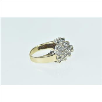 10K 1.00 Ctw Diamond Vintage Cluster Band Yellow Gold Ring, Size 6.75