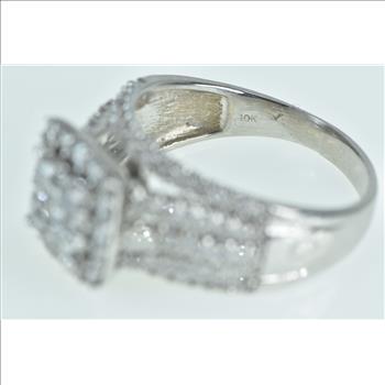 10K 1.08 Ctw Diamond Encrusted Engagement White Gold Ring, Size 10