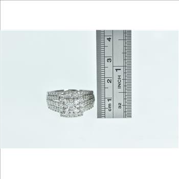 10K 1.08 Ctw Diamond Encrusted Engagement White Gold Ring, Size 10