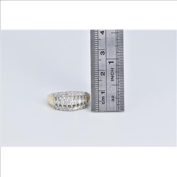 10K 1.14 Ctw Marquise Diamond Fashion Band Yellow Gold Ring, Size 7