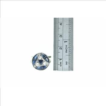 10K 1.30 Ctw Sapphire Diamond Art Deco Plat White Gold Ring, Size 5.75