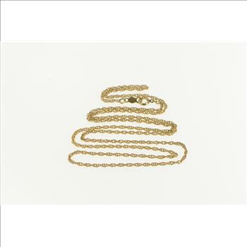 10K 1.5mm Rolling Woven Twist Fancy Chain Yellow Gold Necklace 20