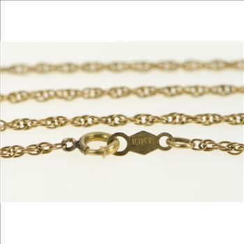 10K 1.5mm Rolling Woven Twist Fancy Chain Yellow Gold Necklace 20