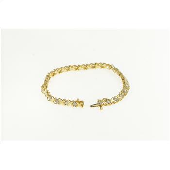 10K 1.62 Ctw Diamond Vintage Classic Tennis Yellow Gold Bracelet 7.25