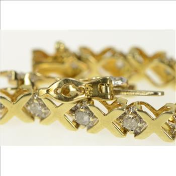 10K 1.62 Ctw Diamond Vintage Classic Tennis Yellow Gold Bracelet 7.25