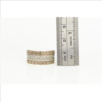 10K 1.64 Ctw Cognac Diamond Layer Band Yellow Gold Ring, Size 6.25