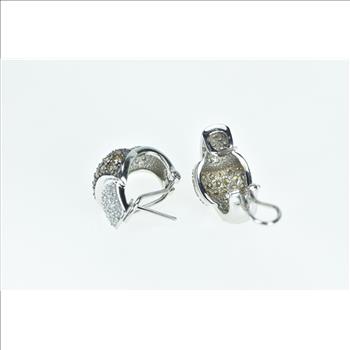 10K 1.67 Ctw White & Fancy Diamond French Clip White Gold Earrings