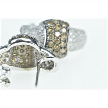 10K 1.67 Ctw White & Fancy Diamond French Clip White Gold Earrings
