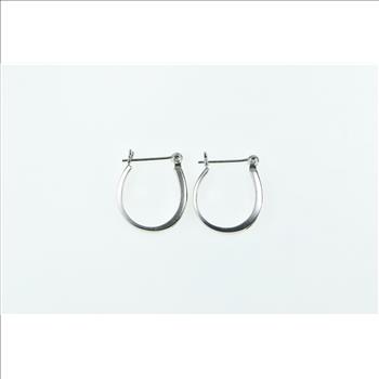 10K 17.3mm Diamond Vintage Fashion Hoop White Gold Earrings