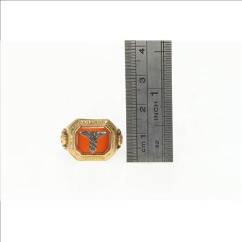 10K 1932 Frederick City Hospital Carnelian Yellow Gold Ring, Size 6.25
