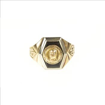 10K 1942 Grover Cleveland High School Class Yellow Gold Ring, Size 8.25