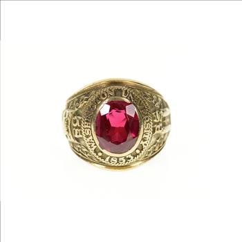 10K 1958 Washington University Ornate Men's Class Yellow Gold Ring, Size 8.5