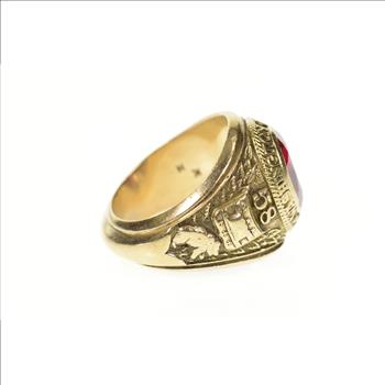 10K 1958 Washington University Ornate Men's Class Yellow Gold Ring, Size 8.5