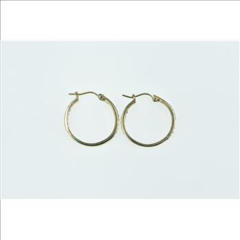 10K 19.6mm Diamond Vintage Statement Hoop Yellow Gold Earrings