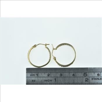 10K 19.6mm Diamond Vintage Statement Hoop Yellow Gold Earrings