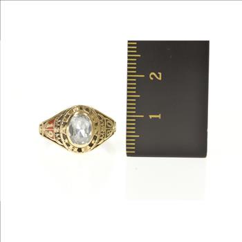 10K 1980 Auburn High School Ornate Class Yellow Gold Ring, Size 4.75