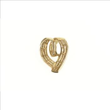 10K 2.00 Ctw Baguette Diamond Curvy Heart Love Yellow Gold Pendant
