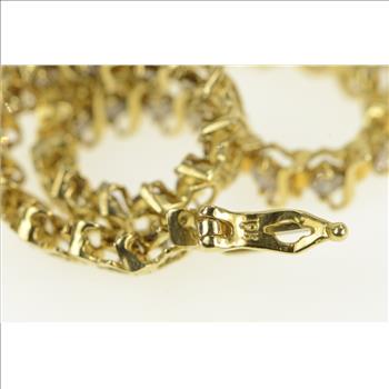 10K 2.00 Ctw Wavy Link Diamond Classic Tennis Yellow Gold Bracelet 7
