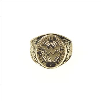 10K 2016 West Virginia University Ornate Class Yellow Gold Ring, Size 8