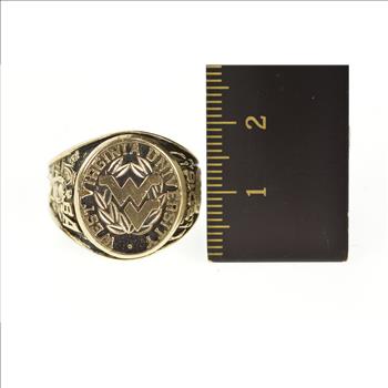 10K 2016 West Virginia University Ornate Class Yellow Gold Ring, Size 8