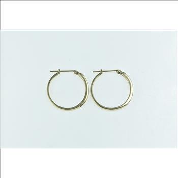 10K 20.7mm Vintage Diamond Statement Hoop Yellow Gold Earrings
