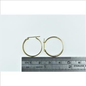 10K 20.7mm Vintage Diamond Statement Hoop Yellow Gold Earrings