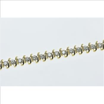 10K 2.88 Ctw Diamond Vintage Classic Tennis Yellow Gold Bracelet 7.5
