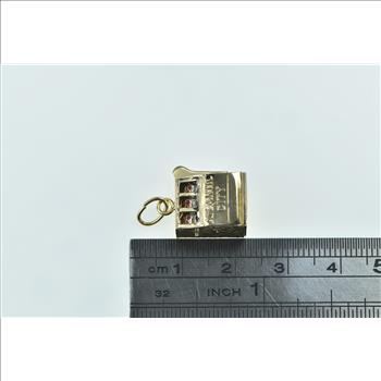 10K 3D Articulated Atlantic City Slot Machine Yellow Gold Charm/Pendant