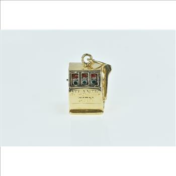 10K 3D Articulated Atlantic City Slot Machine Yellow Gold Charm/Pendant