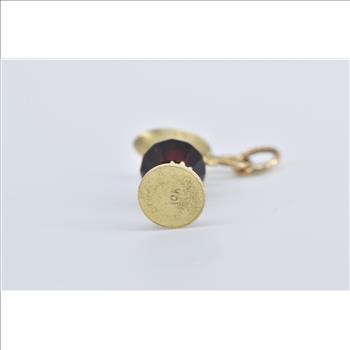 10K 3D Vase Pitcher Carafe Sim. Garnet Yellow Gold Charm/Pendant