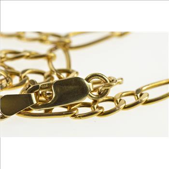 10K 4.5mm Figaro Fancy Link Loose Chain Yellow Gold Necklace 20