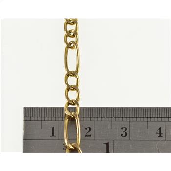 10K 4.5mm Figaro Fancy Link Loose Chain Yellow Gold Necklace 20