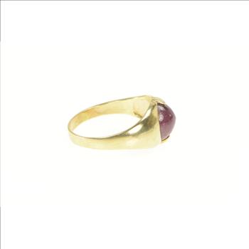 10K 7.60 Ct Natural Ruby Cabochon 1960's Men's Yellow Gold Ring, Size 15.25