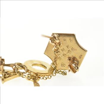 10K Alpha Chi Sigma Enamel Fraternity Chain Lapel Yellow Gold Pin/Brooch