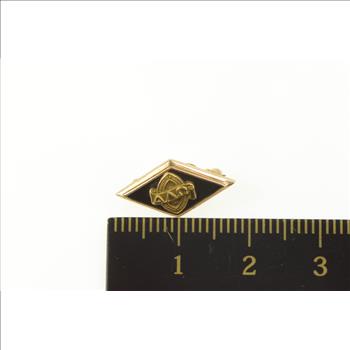 10K Alpha Lambda Omega Squared Fraternity Lapel Yellow Gold Pin/Brooch