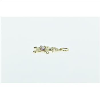 10K Birthstone Baby Boy February Sim. Amethyst Yellow Gold Charm/Pendant