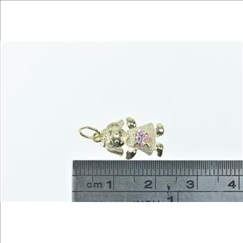10K Birthstone Baby Girl August Pink CZ Yellow Gold Charm/Pendant