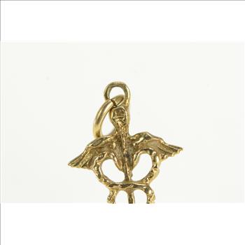 10K Caduceus Health Medicine Symbol Doctor RN Yellow Gold Charm/Pendant