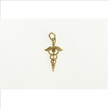 10K Caduceus Health Medicine Symbol Doctor RN Yellow Gold Charm/Pendant