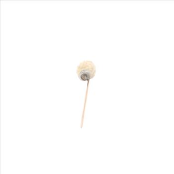 10K Carved Alabaster Rose Flower Diamond Yellow Gold Stick Pin