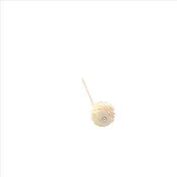 10K Carved Alabaster Rose Flower Diamond Yellow Gold Stick Pin