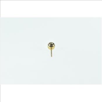 10K Classic Round Sphere Ball Single Vintage Yellow Gold Earring