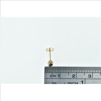 10K Classic Round Sphere Ball Single Vintage Yellow Gold Earring