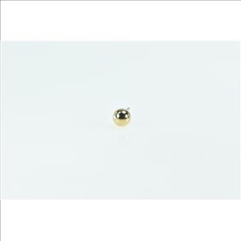 10K Classic Round Sphere Ball Single Vintage Yellow Gold Earring