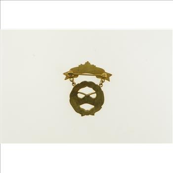 10K Degree of Pocahontas Enamel Victorian Yellow Gold Pin/Brooch