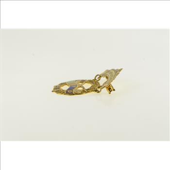 10K Degree of Pocahontas Enamel Victorian Yellow Gold Pin/Brooch