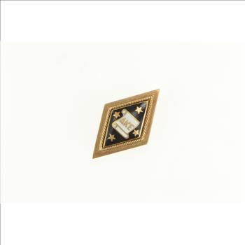 10K Delta Kappa Epsilon Enamel Greek Lapel Yellow Gold Pin/Brooch